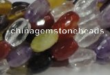 CMQ26 15.5 inches 8*12mm faceted rice multicolor quartz beads