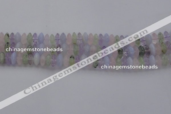 CMQ262 15.5 inches 5*12mm rondelle multicolor quartz beads