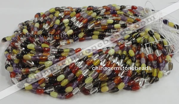 CMQ27 15.5 inches 5*8mm rice multicolor quartz beads wholesale