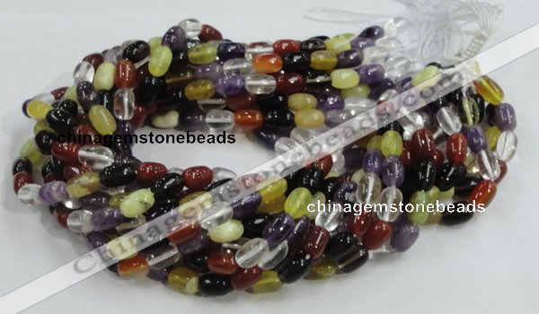 CMQ28 15.5 inches 8*12mm rice multicolor quartz beads wholesale