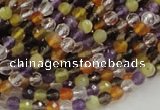 CMQ30 15.5 inches 4mm faceted round multicolor quartz beads