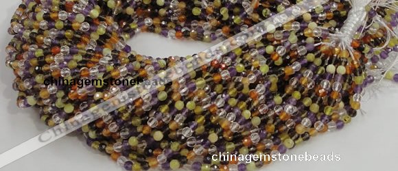 CMQ30 15.5 inches 4mm faceted round multicolor quartz beads