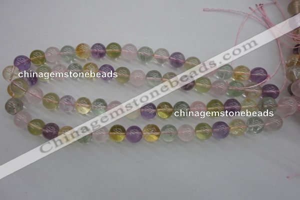 CMQ304 15.5 inches 12mm round multicolor quartz gemstone beads