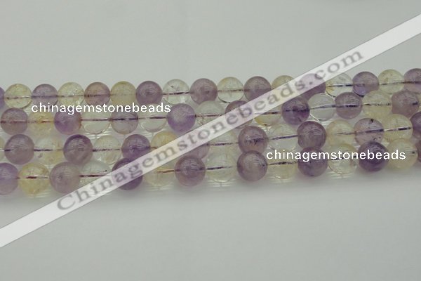 CMQ314 15.5 inches 12mm round citrine & amethyst beads wholesale