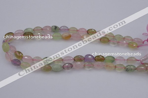 CMQ318 15.5 inches 10*14mm faceted rice mixed quartz beads