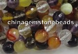 CMQ32 15.5 inches 8mm faceted round multicolor quartz beads