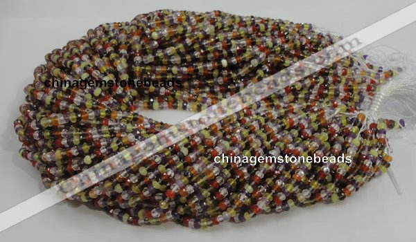 CMQ34 15.5 inches 2.5*4mm faceted rondelle multicolor quartz beads