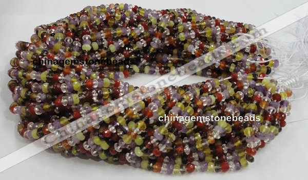 CMQ35 15.5 inches 4*6mm faceted rondelle multicolor quartz beads