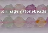 CMQ368 15.5 inches 10mm faceted nuggets mixed quartz beads