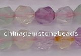 CMQ369 15.5 inches 12mm faceted nuggets mixed quartz beads