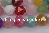 CMQ372 15.5 inches 8mm faceted nuggets mixed gemstone beads