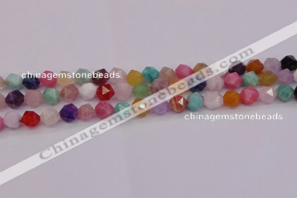 CMQ372 15.5 inches 8mm faceted nuggets mixed gemstone beads