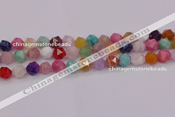 CMQ374 15.5 inches 12mm faceted nuggets mixed gemstone beads