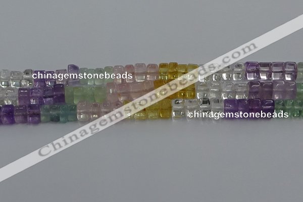 CMQ38 15.5 inches 5*8mm triangle mixed quartz beads wholesale