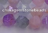 CMQ382 15.5 inches 8mm faceted nuggets mixed quartz beads