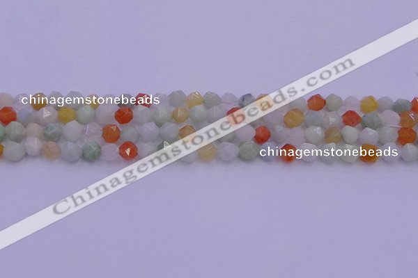 CMQ411 15.5 inches 6mm faceted nuggets mixed jade beads