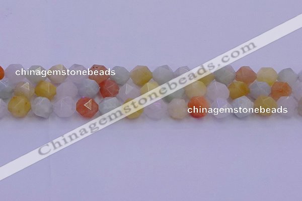 CMQ414 15.5 inches 12mm faceted nuggets mixed jade beads