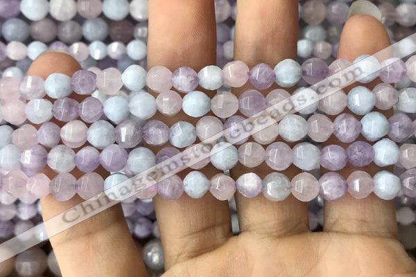 CMQ421 15.5 inches 6mm faceted round natural mixed quartz beads