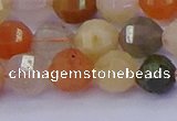 CMQ427 15.5 inches 8mm faceted round natural mixed quartz beads