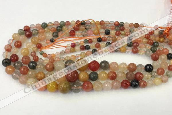 CMQ448 15.5 inches 4mm - 12mm round mixed quartz graduated beads