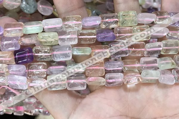 CMQ505 15.5 inches 8*10mm rectangle colorfull quartz beads wholesale