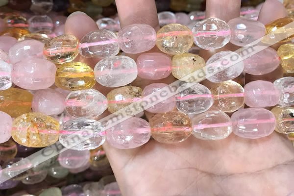 CMQ516 10*12mm - 13*18mm faceted nuggets colorfull quartz beads