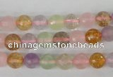 CMQ52 15.5 inches 8mm faceted round multicolor quartz beads