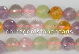 CMQ53 15.5 inches 10mm faceted round multicolor quartz beads