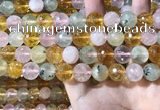 CMQ533 15.5 inches 12mm faceted round colorfull quartz beads