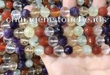 CMQ553 15.5 inches 10mm faceted round colorfull quartz beads