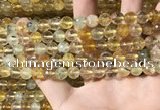 CMQ561 15.5 inches 8mm faceted round citrine & prehnite beads