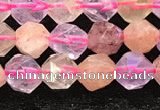 CMQ565 15.5 inches 6mm faceted nuggets mixed quartz beads