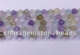 CMQ577 15.5 inches 10mm faceted round mixed quartz beads