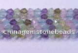 CMQ578 15.5 inches 12mm faceted round mixed quartz beads