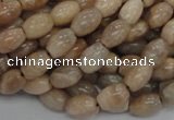 CMS06 15.5 inches 6*10mm rice moonstone gemstone beads wholesale