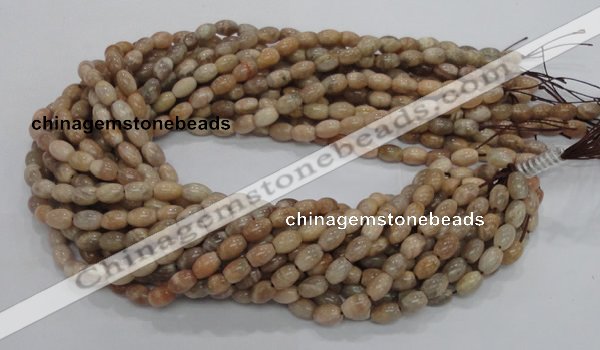 CMS06 15.5 inches 6*10mm rice moonstone gemstone beads wholesale