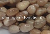 CMS09 15.5 inches 8*12mm teardrop moonstone gemstone beads wholesale