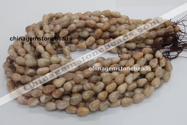 CMS09 15.5 inches 8*12mm teardrop moonstone gemstone beads wholesale