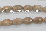 CMS101 15.5 inches 8*12mm faceted rice moonstone gemstone beads