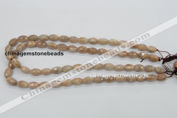 CMS101 15.5 inches 8*12mm faceted rice moonstone gemstone beads