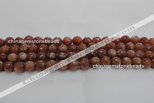 CMS1014 15.5 inches 10mm faceted round AA grade moonstone beads