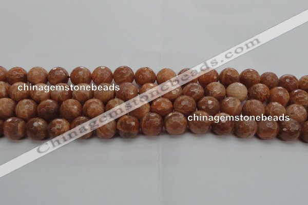 CMS1015 15.5 inches 12mm faceted round AA grade moonstone beads