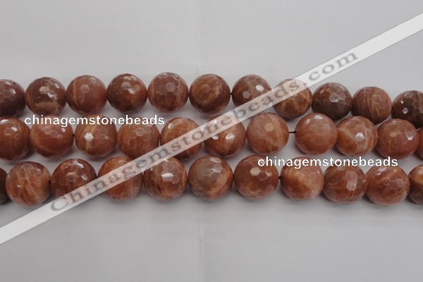 CMS1018 15.5 inches 18mm faceted round AA grade moonstone beads