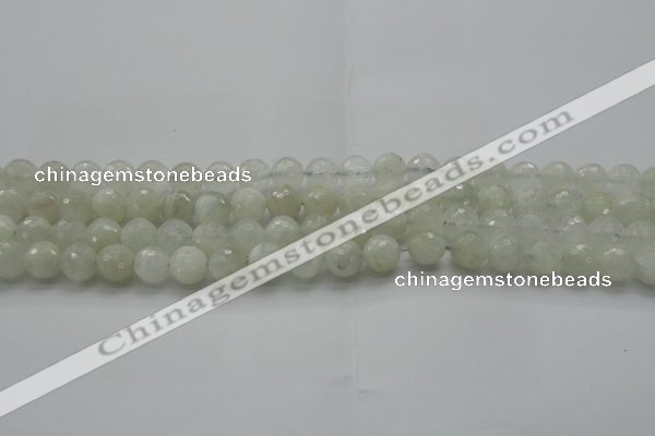 CMS1042 15.5 inches 8mm faceted round A grade white moonstone beads