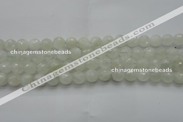 CMS1043 15.5 inches 10mm faceted round A grade white moonstone beads