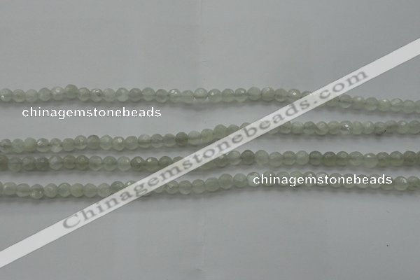 CMS1054 15.5 inches 4mm faceted round grey moonstone beads wholesale