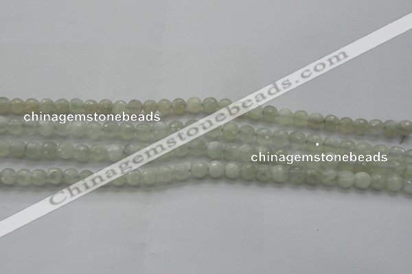 CMS1055 15.5 inches 6mm faceted round grey moonstone beads wholesale