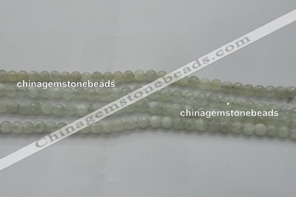 CMS1055 15.5 inches 6mm faceted round grey moonstone beads wholesale