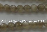 CMS1067 15.5 inches 6mm faceted round grey moonstone beads wholesale