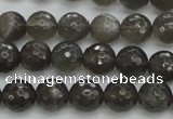 CMS1076 15.5 inches 8mm faceted round grey moonstone beads wholesale